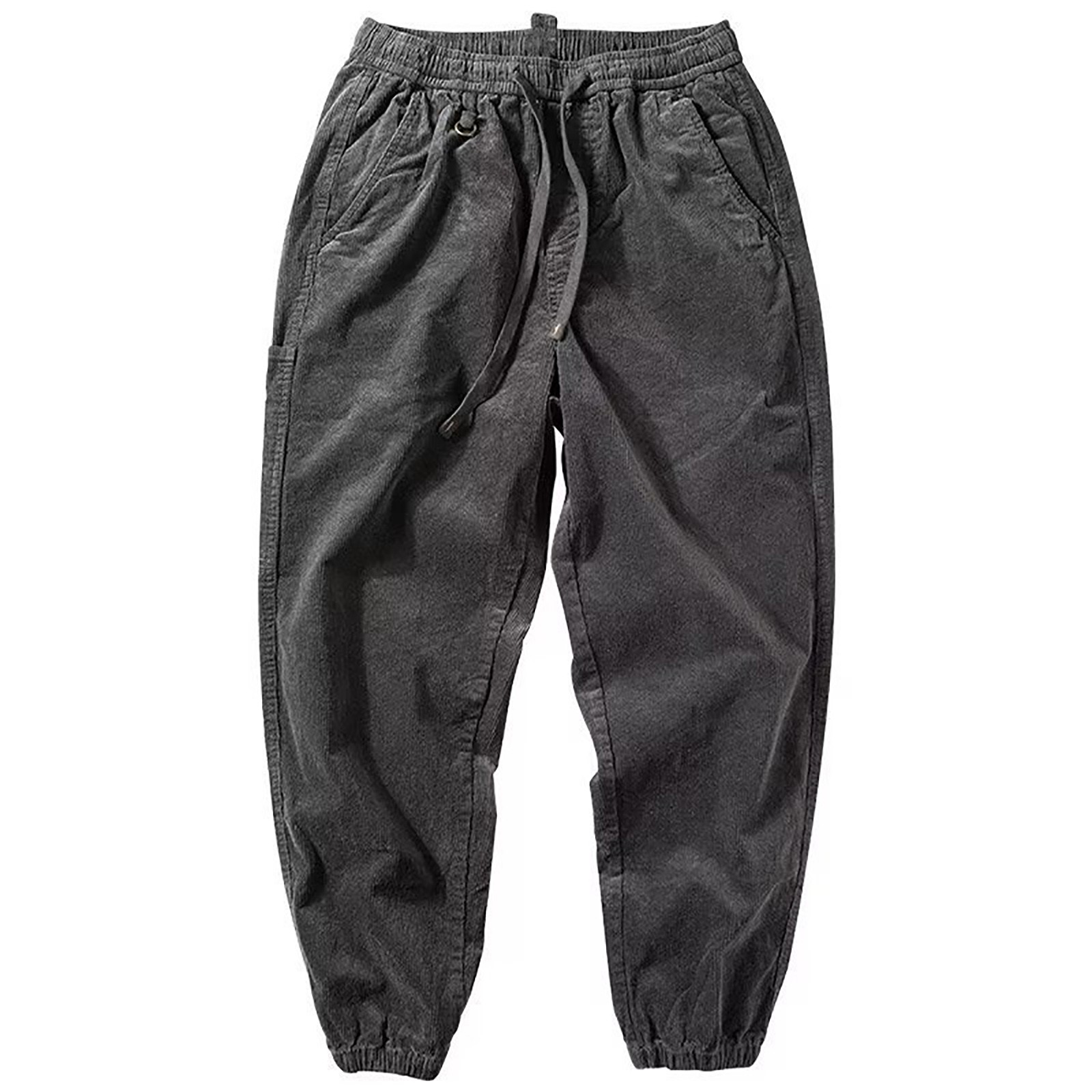 thumbnail image 4 of Pantalones ligeros de felpa para hombre: pantalones deportivos de punto de invierno, modernos e informales, cintura con cordón, puños elásticos, corte holgado, para hacer ejercicio, deporte o uso i, 4 of 5